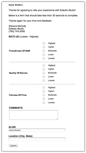 eclectic customer experience survey